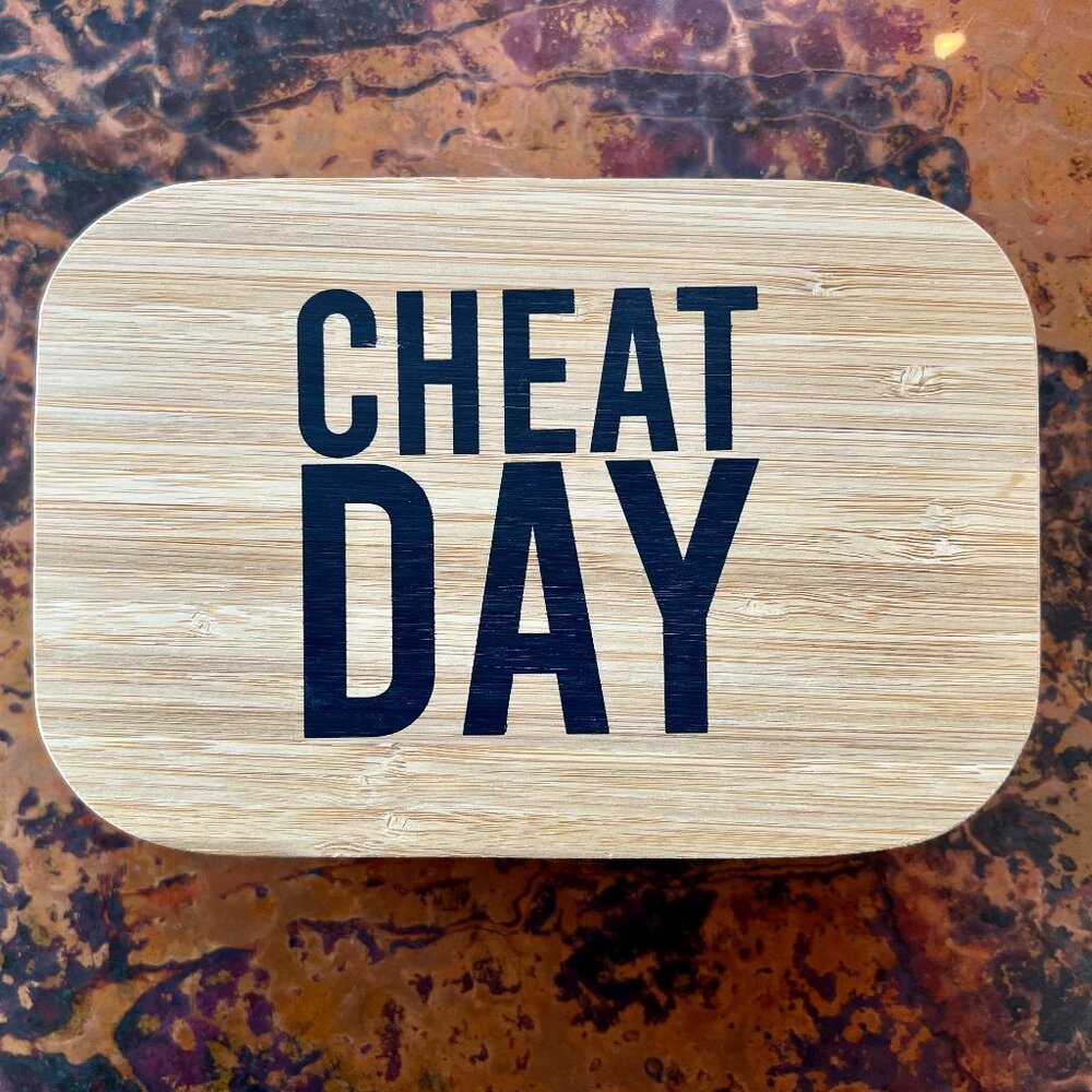 CHEAT DAY Container with Sealed Lid and Box